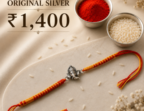 Original Silver Ganesh Rakhi